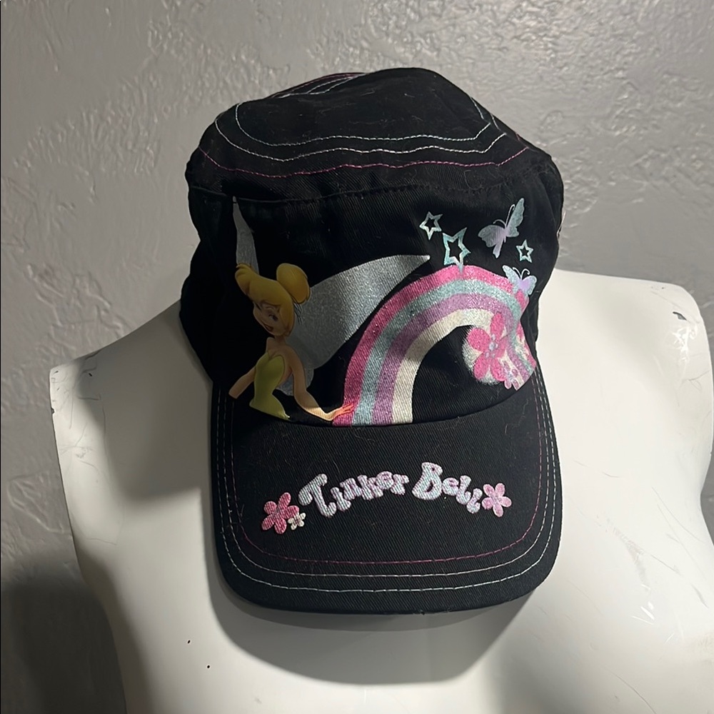Disney Black Tinker Bell Hat with Pink and Silver Accents